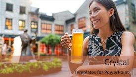  Presentation with young people diversity - Slide set enhanced with lifestyle people young urban asia background and a red colored foreground