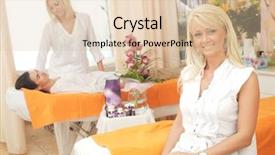  Presentation with beauty salon - Slide set having lifestyle photo from the beauty-salon background and a lemonade colored foreground