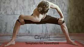  Presentation with lifestyle - Presentation design consisting of lifestyle-sport-and-healthcare-portrait background and a violet colored foreground