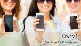  Presentation with business technology concepts digital lifestyle - Slide deck having lifestyle technology advertising and people background and a lemonade colored foreground