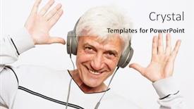  Presentation with tehnology - Cool new presentation design with lifestyle-tehnology-and-old-people backdrop and a sky blue colored foreground