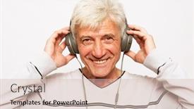  Presentation with old music - Presentation theme enhanced with lifestyle-tehnology-and-old-people background and a soft green colored foreground