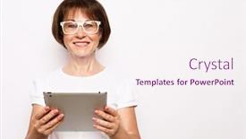  Presentation with tehnology - Cool new presentation with lifestyle-tehnology-and-old-people backdrop and a sky blue colored foreground