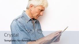  Presentation with tehnology - Amazing slides having lifestyle-tehnology-and-old-people backdrop and a light blue colored foreground