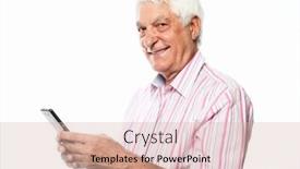  Presentation with tehnology - Theme consisting of lifestyle-tehnology-and-old-people background and a soft green colored foreground