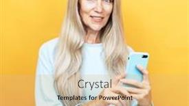  Presentation with tehnology - Presentation theme with lifestyle-tehnology-and-old-people background and a yellow colored foreground