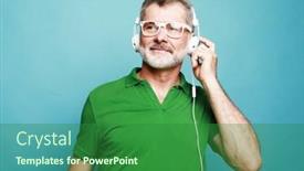  Presentation with tehnology - Presentation design with lifestyle-tehnology-and-old-people background and a forest green colored foreground