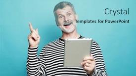  Presentation with tehnology - Slide set featuring lifestyle-tehnology-and-old-people background and a arctic colored foreground