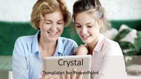  Presentation with tehnology - Cool new theme with lifestyle tehnology and people concept backdrop and a  colored foreground