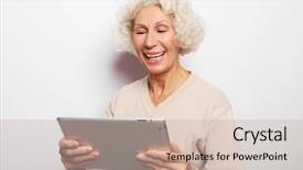  Presentation with tehnology - Presentation theme having lifestyle tehnology and people concept background and a soft green colored foreground