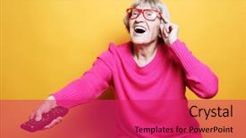  Presentation with tehnology - Slide deck featuring lifestyle tehnology and people concept background and a red colored foreground