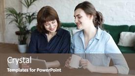  Presentation with tehnology - Beautiful theme featuring lifestyle tehnology and people concept backdrop and a tawny brown colored foreground