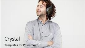  Presentation with tehnology - Colorful presentation theme enhanced with lifestyle tehnology and people concept backdrop and a  colored foreground