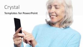  Presentation with tehnology - PPT theme having lifestyle-tehnology-and-people-concept background and a white colored foreground