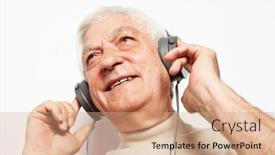  Presentation with old people - Presentation design featuring lifestyle-tehnology-and-people-concept background and a coral colored foreground