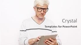  Presentation with tehnology - PPT theme enhanced with lifestyle-tehnology-and-people-concept background and a white colored foreground