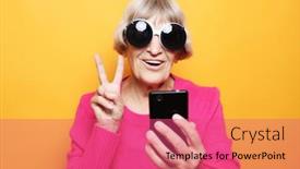  Presentation with tehnology - Theme enhanced with lifestyle-tehnology-and-people-concept background and a coral colored foreground