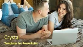  Presentation with tehnology - Amazing presentation theme having lifestyle-tehnology-and-people-concept backdrop and a tawny brown colored foreground