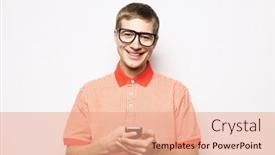  Presentation with sms - Cool new slide set with lifestyle-tehnology-and-people-concept backdrop and a coral colored foreground