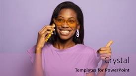  Presentation with tehnology - Presentation design enhanced with lifestyle-tehnology-and-people-concept background and a coral colored foreground