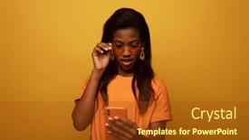  Presentation with tehnology - Presentation theme having lifestyle-tehnology-and-people-concept background and a tawny brown colored foreground