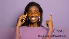  Presentation with tehnology - Slide deck with lifestyle-tehnology-and-people-concept background and a coral colored foreground