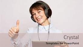  Presentation with lifestyle - Presentation theme featuring lifestyle-tehnoogy-and-people-concept background and a soft green colored foreground