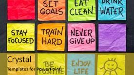  Presentation with positivity - Slide set having lifestyle tips eating fitness mindset background and a yellow colored foreground