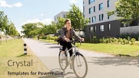  Presentation with people street - Cool new slides with lifestyle-transport-and-people-concept backdrop and a coral colored foreground