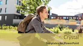  Presentation with people street - Theme with lifestyle-transport-and-people-concept background and a yellow colored foreground