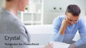  Presentation with psychological therapy - Presentation design featuring cartrige - pistol and ammunition background and a light gray colored foreground