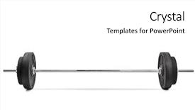  Presentation with barbell - Amazing slide set having lift - barbell isolated on white background backdrop and a white colored foreground