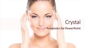  Presentation with beauty - Presentation theme with lift - beauty portrait of young attractive background and a lemonade colored foreground