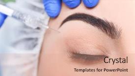  Presentation with plastic surgery - Colorful presentation theme enhanced with lift - young woman receiving plastic surgery backdrop and a coral colored foreground