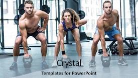  Presentation with athletes - Presentation theme consisting of lift a kettle bell background and a light blue colored foreground