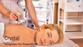  Presentation with face massage spa skin - Audience pleasing PPT theme consisting of lift body massage at spa backdrop and a coral colored foreground