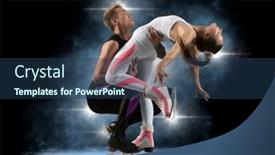  Presentation with duo - Beautiful PPT theme featuring lift-duo-figure-skating backdrop and a ocean colored foreground