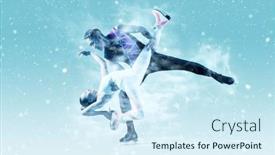  Presentation with figure skating - PPT theme with lift-duo-figure-skating background and a cool aqua colored foreground