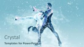  Presentation with figure skating - Presentation theme consisting of lift-duo-figure-skating background and a sky blue colored foreground
