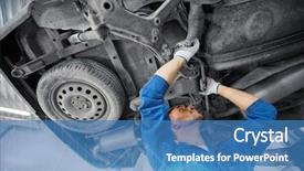  Presentation with mechanic car service repair maintenance - Audience pleasing PPT theme consisting of lift motor - car service repair maintenance backdrop and a  colored foreground