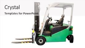  Presentation with image recognition for - Audience pleasing presentation design consisting of lift truck - image of isolated loader backdrop and a  colored foreground