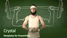  Presentation with life insurance concept white - Slide deck enhanced with lift weight with big muscle background and a tawny brown colored foreground