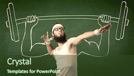  Presentation with lift - Audience pleasing slides consisting of lift weight with big muscle backdrop and a tawny brown colored foreground