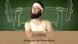  Presentation with white green - Amazing presentation design having lift weight with big muscle backdrop and a  colored foreground