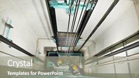  Presentation with elevator - PPT layouts consisting of lift with spanners in elevator background and a gray colored foreground