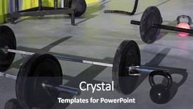  Presentation with lifting weights - Presentation theme consisting of lifting bar weights fitness background and a dark gray colored foreground