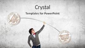  Presentation with barbell - Presentation theme enhanced with lifting barbell with cent coins background and a  colored foreground