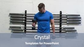  Presentation with weight lifting - Presentation featuring lifting dumbbells doing biceps curl background and a seafoam green colored foreground