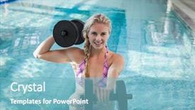  Presentation with lifting your limits - Presentation theme enhanced with lifting dumbbells in the pool background and a light blue colored foreground