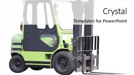  Presentation with forklift - Theme enhanced with lifting equipment - forklift truck under the white background and a white colored foreground